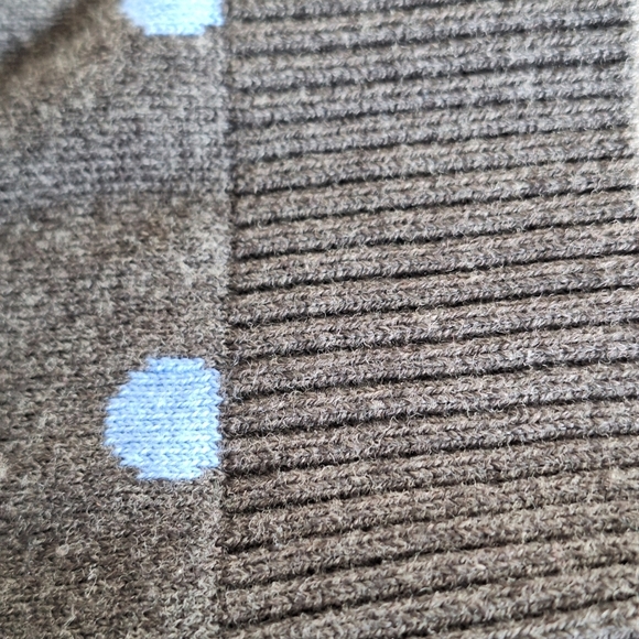 Charter Club Sweater Plus Sz0X Gray/Blue Polka Dot Long Sleeve Knit Cotton Blend - Picture 7 of 7